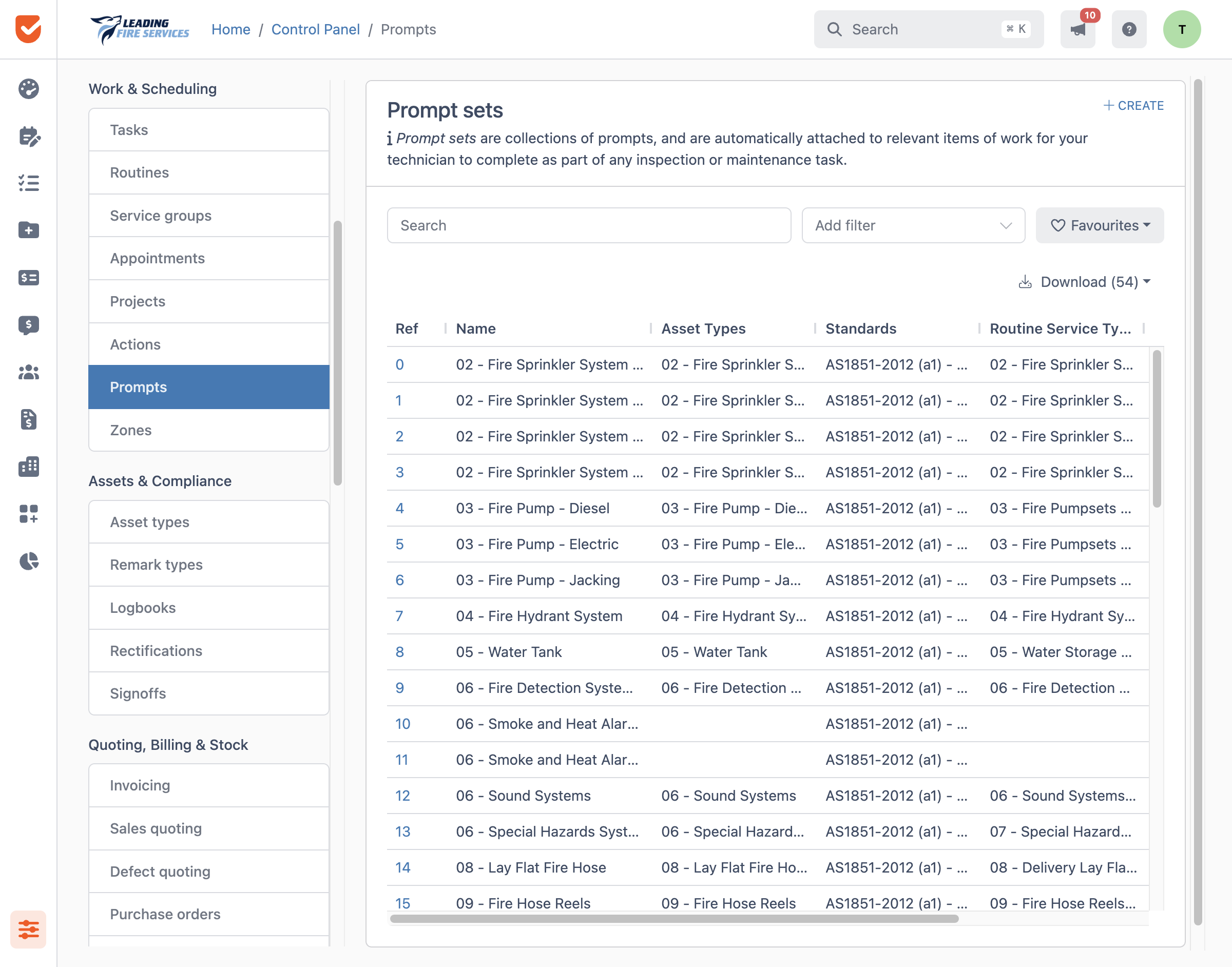 Prompts | Control Panel